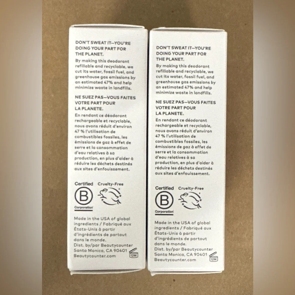 2X Beautycounter‎ The Clean Deo Deodorant Clean Rose Scent Aluminum-Free 2.11oz